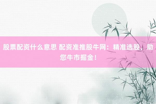 股票配资什么意思 配资准推股牛网：精准选股，助您牛市掘金！