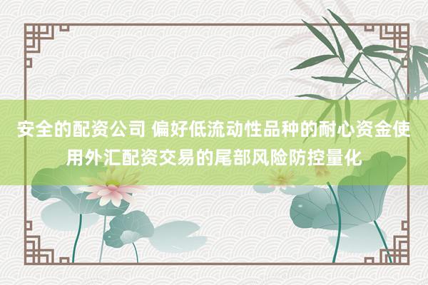 安全的配资公司 偏好低流动性品种的耐心资金使用外汇配资交易的尾部风险防控量化
